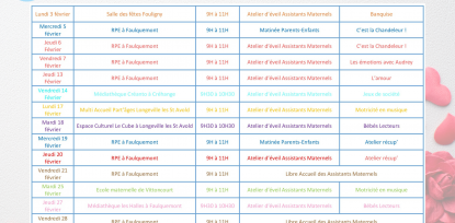 Programme de février 2025 au RPE du DUF