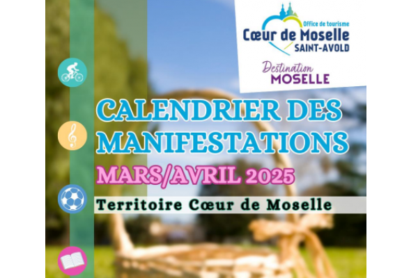 Calendrier des animations mars & avril 2025